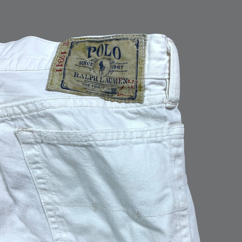 Polo Ralph Lauren Jeans Mens 34x32 White Classic 867 Straight 100% Cotton Y2K - Picture 4 of 9